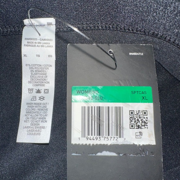 Nike‎ Women's XL Floral Logo Leggings Cropped Black Activewear Pants - Picture 3 of 10